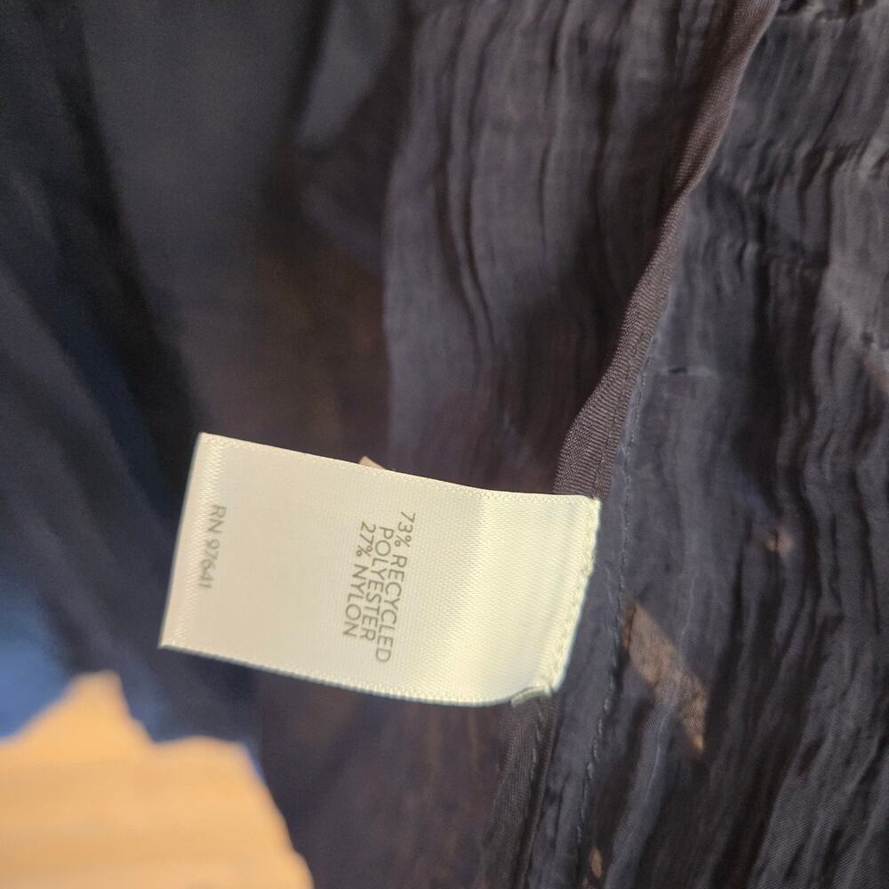 J. Jill Wearever Crinkled Open-Front Blazer 3X Navy Blue Notch Collar Pockets - Picture 5 of 5